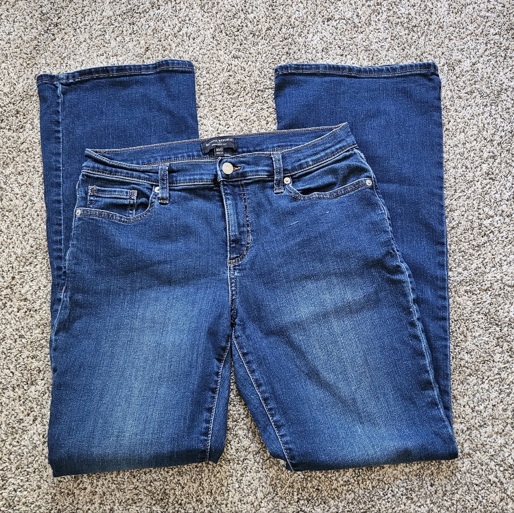 BANANA REPUBLIC FACTORY WOMENS LOW-RISE BOOTCUT JEAN SIZE 10, DARK WASH
